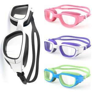 4-pack Of Kids Swimming Goggles With Wide Field Of Vision, Anti-fog, UV Protection And Leak-proof.