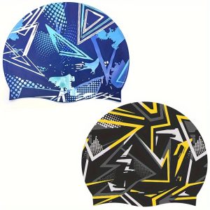 Men's Silicone Swim Cap - Waterproof, Stretch Fit for Pool & Diving Training, Hearing Protection