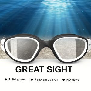 2pcs Professional Adult's Anti-fog UV Protection Lens For Men & Women, Swimming Goggles Waterproof Adjustable Silicone Swim Glasses For Pools