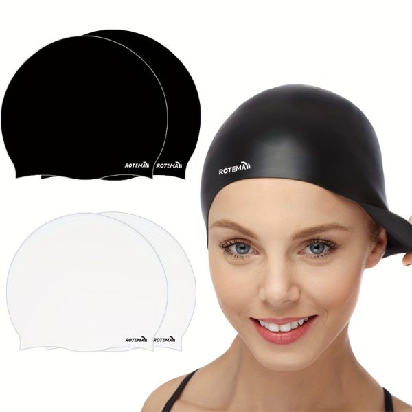 2pcs/4pcs Professional Silicone Swimming Cap, Suitable For Summer Beach Fun, Water Sports, Swimming Training