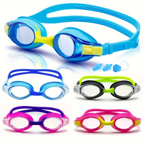 Kids Swim Goggles, Youth Swimming Goggles, Clear Vision Anti-Fog Lens, Leak-Proof, Quick Adjustable Strap, Perfect Swimming Accessory, Comfortable Fit For Training And Play