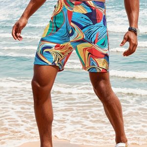 Men's Swim Trunks, Beach Pants, Beach Party Breathable Swim Trunks Quick-drying Swim Trunks, Beach Boards, Quick-drying Swimsuits, Holiday Shorts