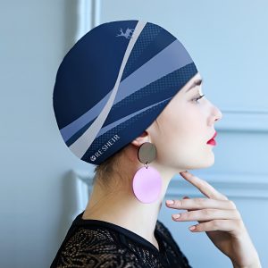 Women's Silicone Swim Cap, Soft Comfortable High Elasticity Waterproof Long Hair Swim Cap, Blue, 1 Piece